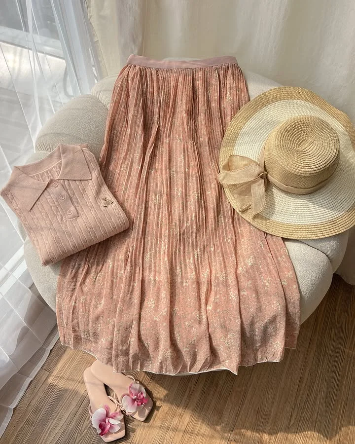 Florat Skirt Cardigan Pastel - Foto 4